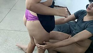 Latina cheerleader squirts hard while playing with me after workout