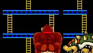 damn, bowser koopa and donkey kong slam mario in wild cartoon clash!