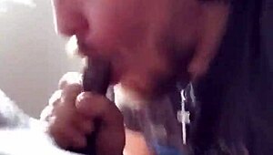 Gay blowjob with monster big black cock