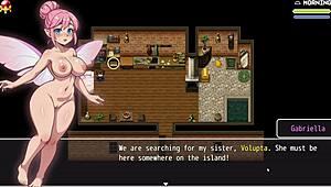 Lost lagoon harem hentai game ep 2 cute girl with huge tits fell in the bathtub and exposed her wet pussy