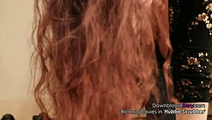 Brianna Davies shows off her big natural tits with dirty talk.