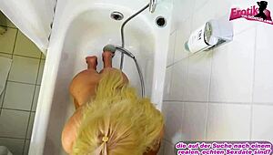 deutsche blonde with big tits and teen 18+ body gets assfucking in pov homemade scene, bodybuilder cock going ass to mouth