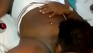 Sunday Easter treat with chocolate-skinned preta's pussy suck