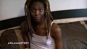 Skinny ebony milf toys her wet tight pussy. Just casual play on a lazy day.