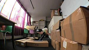 Sexy Asian in Leather Boots Dominates Boss