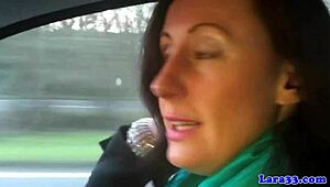 damn, glam mature sucks cock after pickin’ up some lucky bloke! 😜