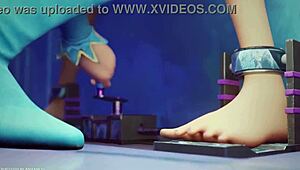 Día frío, personajes anime se calientan con acción de culos grandes