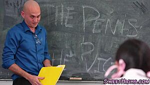 teen and milf teacher team up for hardcore group oral