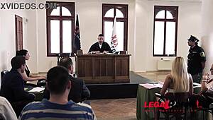 omg sexy lawyer helena valentine gets dp at court with hot babe aisha gp362 😍