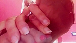 hey, stepson, your blonde stepmom’s feet are killing her. wanna help out with a quick rub?