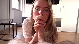 Roommate pounds me intensely on the kitchen counter