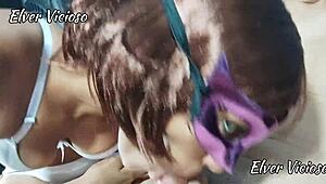 I made a webcam video of a Latina college girl giving me a blowjob and then I cum on her face