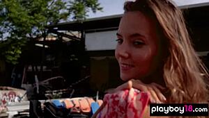 Wow, Katya Clover strips naked outdoors for Playboy shoot!