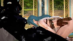 3d hentai demon king and warrior handjob orgasm!