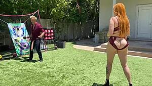 la milf culona cheats with stepson’s massive white cock