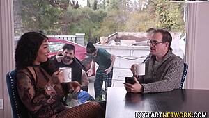 Ebony Babe Paris The Muse Sucks Off 10 Huge Cocks in Wild Blowbang