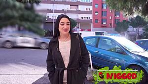 Nelia arrives without panties knowing a big black cock is coming