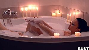 Jasmine Jae seduces in the bath.