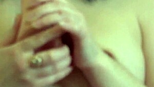 Russian Brunette Stretches Juicy Butt with Dildo