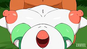 Gardevoir enjoys a peaceful breeding session in the pokemon world.