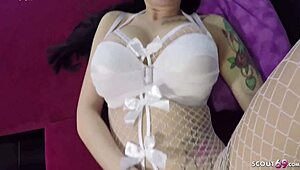 German Teen In Sexy Lingerie Loves Dirty Talk Doggystyle And Swallowing