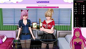 hey, vtuber lewdneko is playing harem hotel with bdsm creampie and anal bunny fun