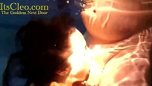 Cleo and Annie Knight gag on cocks while sucking in bikinis underwater for cumshots