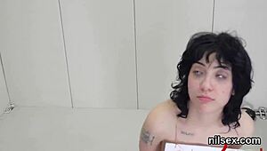 sexy cutie in awkward butt treatment