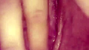 hot wife masturbates with dildo and fingers