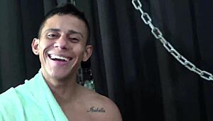 Bastidores - Rodrigo, Bruno, and Lucas Angel in Hot Backroom Gay Action