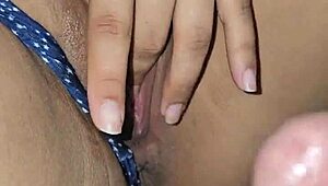 latina teen with big tits masturbates, squirting and getting creampie in anal fetish game