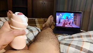 ASMR with lots of cum lube and new toy cumming many times. Watch the solo masturbation session.