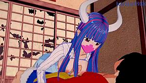 ulti and ms valentine are having intense sex with luffy.