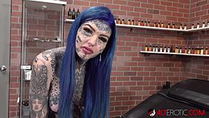 Australian Beauty Amber Luke Shows Off Big Tits While Getting A Bold New Nose Tattoo In Stunning Reality Clip!