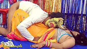 Desi wife celebrates birthday with ghost and hardcore sex