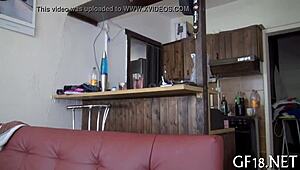 pretty teen 18+ cutie stood doggy style while i watched her get pounded hard.