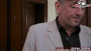 Deutsche Milf with Big Tits in Anal Sandwich Threesome