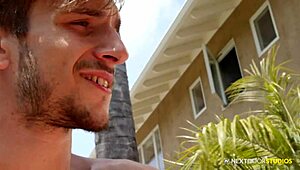 Nextdoorstudios - Don'te the thick guy has hot ginger on rooftop