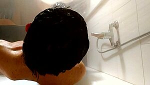 Anime Hentai Girl Blows Monster Cock In Shower, Swallows Cum