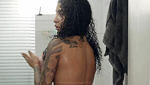 Skank stepsister gives lucky stepbrother a sloppy blowjob