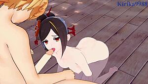 Mona and Chiori and Aether ENGAGE in INTENSE SEX