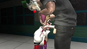 Harley performs deepthroat and receives facial in xray version