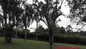 felina ferrari in triple dose sex trailer, clothes ripped, oral cumshot with brazilian couple