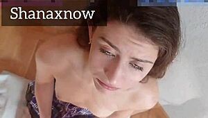 Teen spanked for blowjob with cum surprise