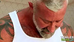 trailertrashboys lance charger barebacks timothy drake in outdoor gay blowjob and masturbation.