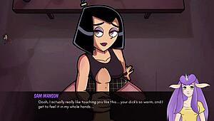 Cheerleaders give Danny Phantom a goth handjob in Amity Park