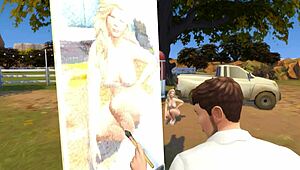 beautiful perkytitty model fucks painter outdoors in public