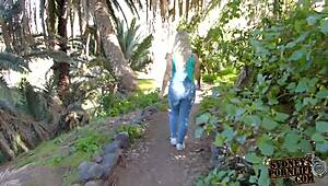 i nearly got pregnant during this wild outdoor romp in the forest with my curvy girlfriend