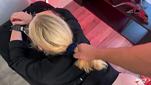 Girl gagged in deepthroat and sex video