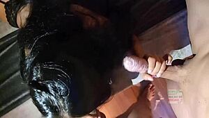 Amistad and Crew Take Turns on Her Oiled-Up Body